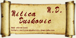 Milica Dušković vizit kartica